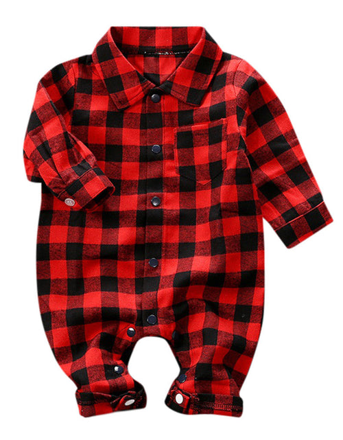 Load image into Gallery viewer, Baby Plaid Onesie Jumpsuit
