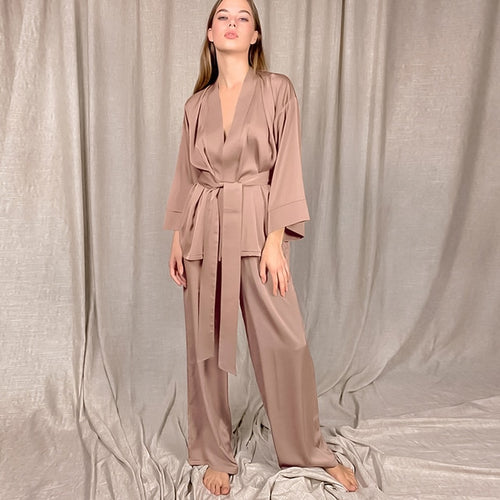 Load image into Gallery viewer, 2 Piece Set Satin Sleepwear
