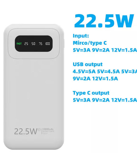 22.5W 10000mAh Portable Power Bank