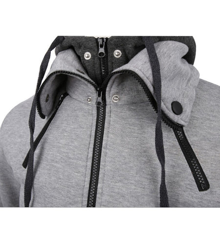 Double Zipper Hoodie Jacket for Men
