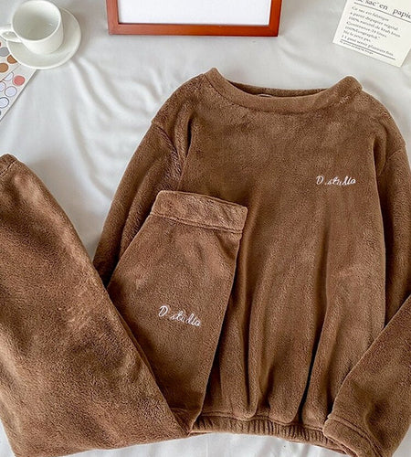 Winter Soft Velvet Pajamas Set