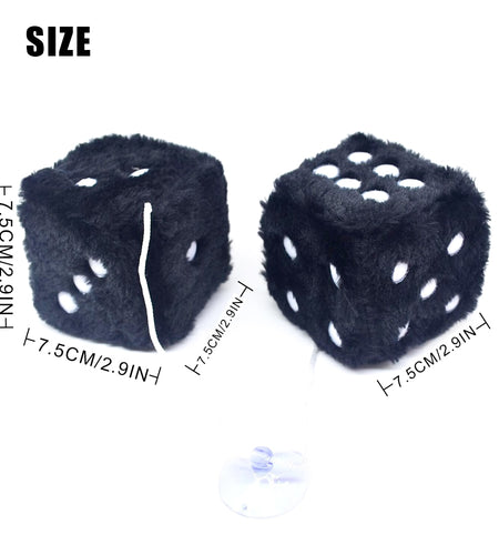 Fuzzy Plush Dice Car Accessory