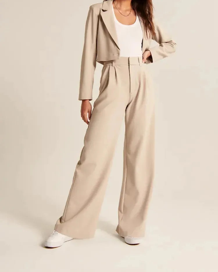 Light Wide-Leg Tailored Pants