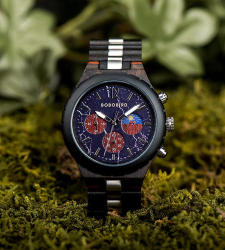 Luxury Wooden Chronograph Watch for Men
