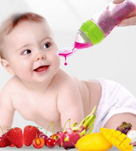 Silicone Feeding Bottle with Spoon