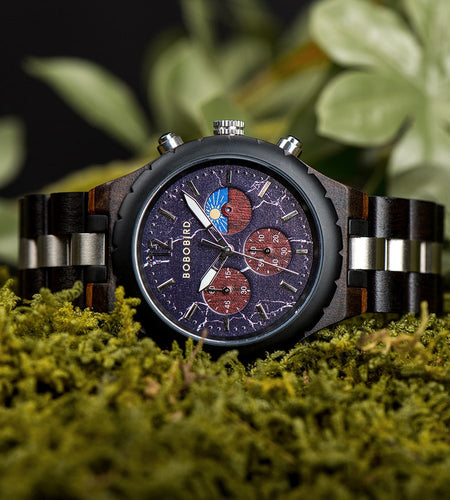 Luxury Wooden Chronograph Watch for Men