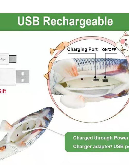 Load image into Gallery viewer, Cats USB Charger Interactive Toy Fish
