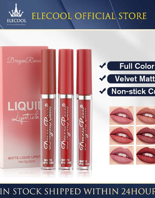 Load image into Gallery viewer, 3pc/set Waterproof Matte Velvet Lip Gloss
